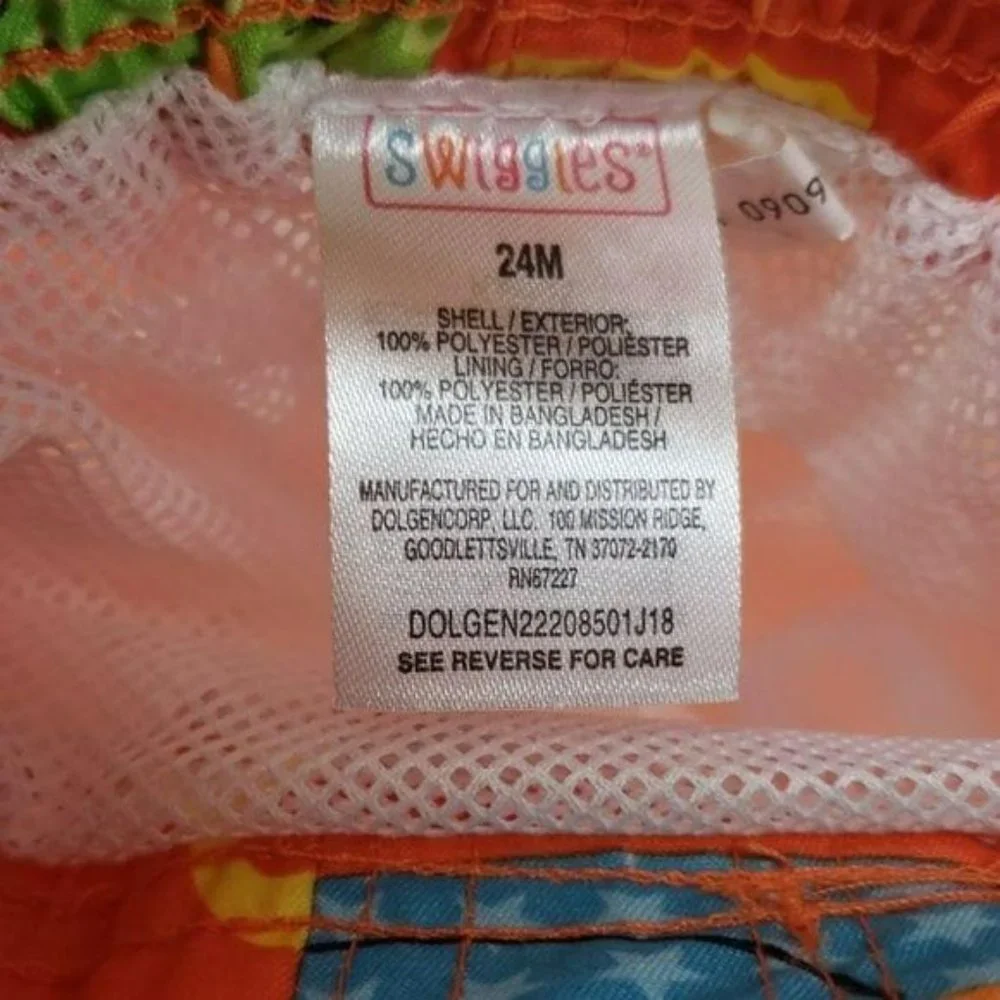 Swiggles Boy's Orange Whale‎ Sea Life Swim Shorts Trunks 24 Months